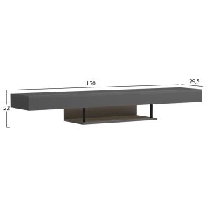 Wall TV cabinet with Led Savor HM18381.05 melamine in gray 150X29.5X22ВСМ