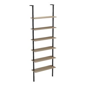 Стенна библиотека Dimmo sonoma-черен метал 60x20x180см