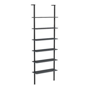 Стенна библиотека Dimmo антрацитно-черна метална 60x20x180см