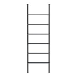 Стенна библиотека Dimmo антрацитно-черна метална 60x20x180см
