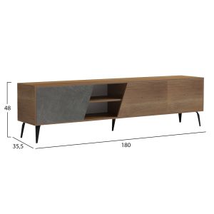 TV cabinet Caterra HM18374.14 melamine natural - maur stone 180x35.5x48cm.