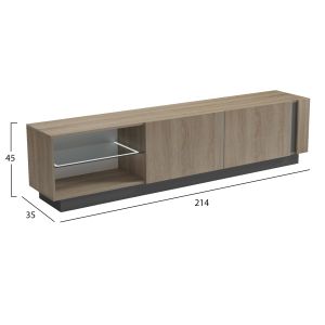 TV cabinet Nourishe HM18373.13 melamine sonama-gray 214x35x45cm.