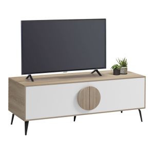 TV cabinet Savore HM18369.11 melamine in sonama/white 140Χ35.5Χ51HCM.