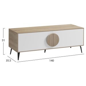 TV cabinet Savore HM18369.11 melamine in sonama/white 140Χ35.5Χ51HCM.