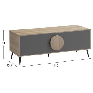 TV cabinet Savore HM18369.13 melamine in Sonama/grey 140Χ35.5Χ51HCM.