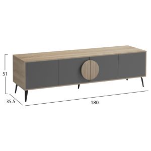 TV cabinet Savore HM18370.13 melamine sonoma-grey 180Χ35.5Χ51HСМ.