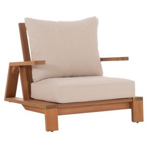 Mirex HM6641 armchair, acacia wood in natural color - ecru cushions 80X96X62ВСМ.
