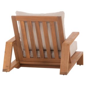 Mirex HM6641 armchair, acacia wood in natural color - ecru cushions 80X96X62ВСМ.