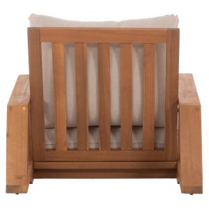 Mirex HM6641 armchair, acacia wood in natural color - ecru cushions 80X96X62ВСМ.