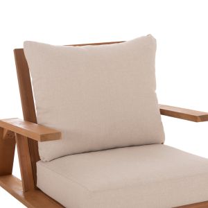 Mirex HM6641 armchair, acacia wood in natural color - ecru cushions 80X96X62ВСМ.