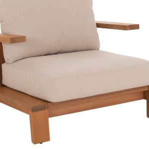 Mirex HM6641 armchair, acacia wood in natural color - ecru cushions 80X96X62ВСМ.