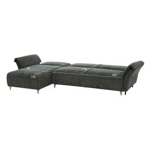 Corner reversible sofa bed Mailo HM6071.03 green, metal legs 300X145X80ВСМ.