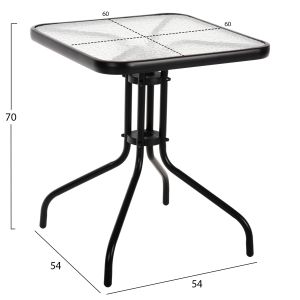Garden table and chairs 3 pcs. Laura HM10468.03 metal and aluminum-black