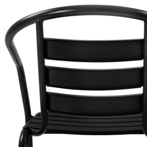 Garden table and chairs 3 pcs. Laura ημ10467.03 metal and aluminum φ60cm black