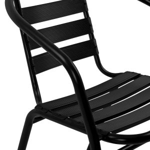 Garden table and chairs 3 pcs. Laura ημ10467.03 metal and aluminum φ60cm black