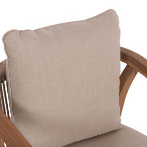 Градинска маса и столове 5ч. Corten HM10900.01 акациево дърво в натурален цвят-възглавници в бежово