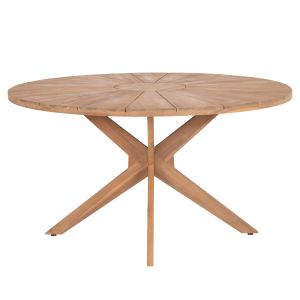 Garden table and chairs 5 pcs. Corten HM10909 acacia wood & rope in natural colors