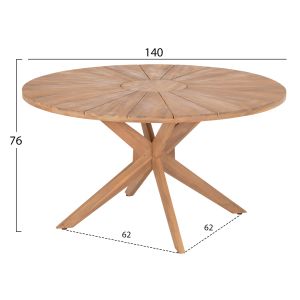 Garden table and chairs 5 pcs. Corten HM10909 acacia wood & rope in natural colors