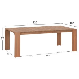 Garden table and chairs 7 pcs. Filem HM10910 acacia wood & rope in natural colors