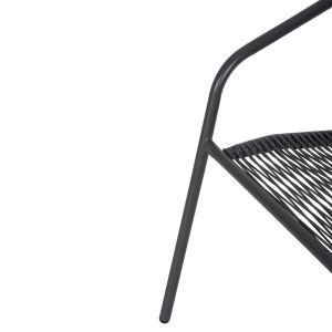 Garden table and chairs set of 3 Figo HM10878.01 metal &amp; Pe rattan in gray