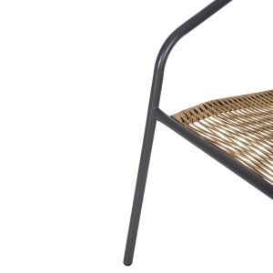 Garden table and chairs set of 3 Figo HM10878.02 metal in Grey-pe rattan in natural color