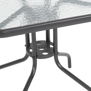 Garden table and chairs set of 3 Figo HM10878.02 metal in Grey-pe rattan in natural color