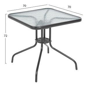 Garden table and chairs set of 3 Figo HM10878.02 metal in Grey-pe rattan in natural color