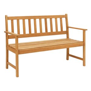 Two-seater garden bench Fornel HM6546 acacia wood in natural color 122X57X85HCM.
