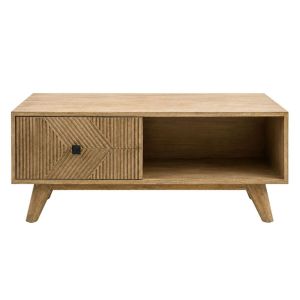 Wooden vintage coffee table, brown 90X90X40.5CM