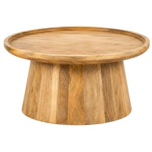 Brown wooden round coffee table Ф75X50СМ