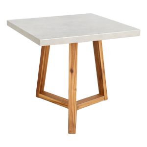 Square dining table Privo HM6602.02 beige fiber cement - acacia wood 80X80X75ВСМ.