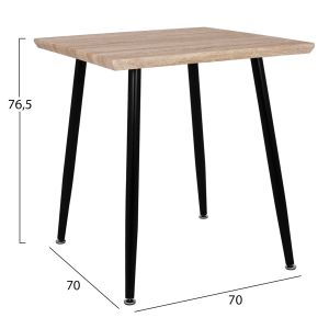 3-piece dining set Paloma HM21380 square table and 2 dining chairs in black