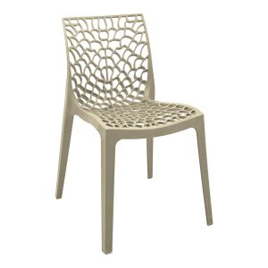 Groovy Hush cappuccino PP table and chairs set 60x60x76cm