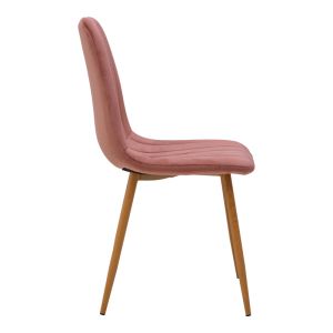 Noor Dusty Rose table and chairs set and Antoro glass table D100x75 cm, set of 5 pieces