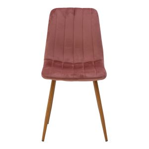 Noor Dusty Rose table and chairs set and Antoro glass table D100x75 cm, set of 5 pieces