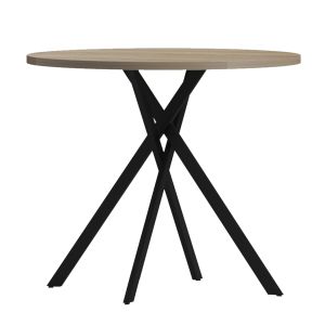 Round dining table Ariza HM18386.01 melamine in sonam color - black metal legs Φ90X75HСМ.