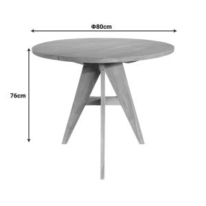 Cadrada table made of teak wood in a natural shade, dimensions 80x76 cm
