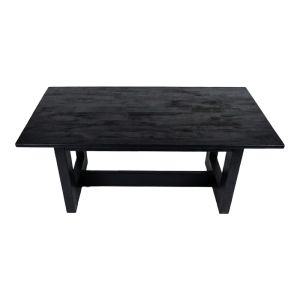 Senza table, black mango wood, 180x90x76 cm