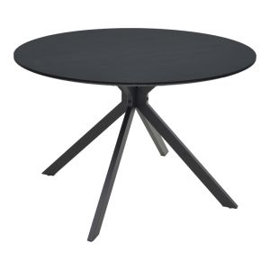 Table Xuson black MDF and metal legs D120x75cm