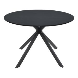 Table Xuson black MDF and metal legs D120x75cm