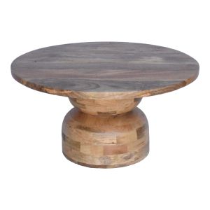 Zoulen table, natural walnut-mango wood color Φ80x40cm