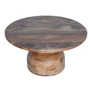 Zoulen table, natural walnut-mango wood color Φ80x40cm