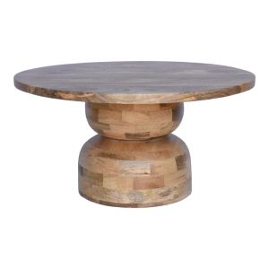 Zoulen table, natural walnut-mango wood color Φ80x40cm
