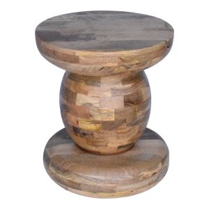 Side table Zanze walnut color, mango wood Φ40x50cm
