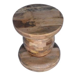 Side table Zanze walnut color, mango wood Φ40x50cm