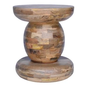 Side table Zanze walnut color, mango wood Φ40x50cm