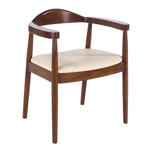 Dining chair SARA, walnut wood, ecru polyurethane seat