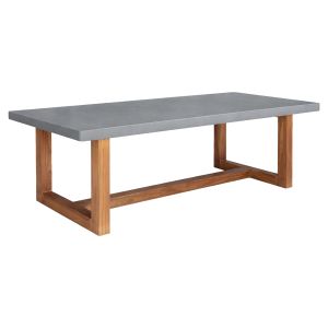 Dining table Astor HM6572.01 gray fiber cement top - acacia wood legs 240X100X75ВСМ