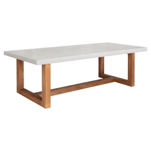 Dining table Astor HM6572.02 beige fiber cement top - acacia wood legs 240X100X75ВСМ