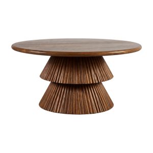 Coffee table Havai solid mango wood, walnut, D80x45cm